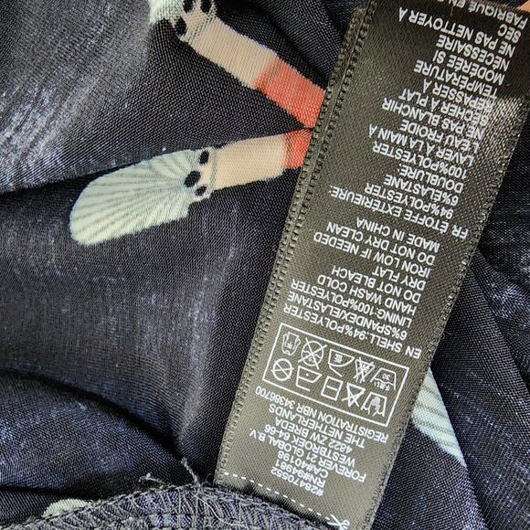 Forever 21 Plus Womens Dress 3X Black Lipstick Faux Wrap 3/4 Sleeve Fit N Flare - Picture 9 of 11